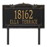 Whitehall Sheridan Signature Extra Grande Lawn 2-Line Personalized Address Plaque - Black/Gold