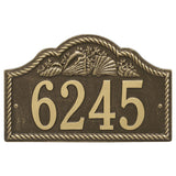 Whitehall Rope Shell Arch Wall 1-Line Personalized Address Plaque - Antique Brass
