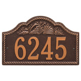 Whitehall Rope Shell Arch Wall 1-Line Personalized Address Plaque - Antique Copper