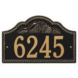 Whitehall Rope Shell Arch Wall 1-Line Personalized Address Plaque - Black/Gold