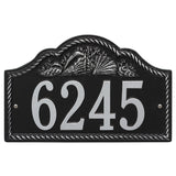 Whitehall Rope Shell Arch Wall 1-Line Personalized Address Plaque - Black/Silver