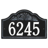 Whitehall Rope Shell Arch Wall 1-Line Personalized Address Plaque - Black/White