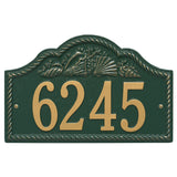 Whitehall Rope Shell Arch Wall 1-Line Personalized Address Plaque - Green/Gold
