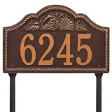 Whitehall Rope Shell Arch Lawn 1-Line Personalized Address Plaque - Antique Copper