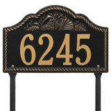 Whitehall Rope Shell Arch Lawn 1-Line Personalized Address Plaque - Black/Gold