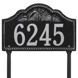 Whitehall Rope Shell Arch Lawn 1-Line Personalized Address Plaque - Black/Silver
