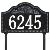 Whitehall Rope Shell Arch Lawn 1-Line Personalized Address Plaque - Black/White