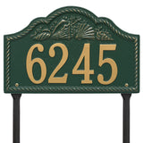 Whitehall Rope Shell Arch Lawn 1-Line Personalized Address Plaque - Green/Gold