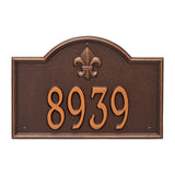 Whitehall Bayou Vista Standard Wall 1-Line Personalized Address Plaque - Antique Copper