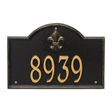 Whitehall Bayou Vista Standard Wall 1-Line Personalized Address Plaque - Black/Gold