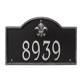 Whitehall Bayou Vista Standard Wall 1-Line Personalized Address Plaque - Black/Silver