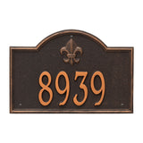 Whitehall Bayou Vista Standard Wall 1-Line Personalized Address Plaque - Oil-Rubbed Bronze