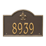 Whitehall Bayou Vista Standard Wall 1-Line Personalized Address Plaque - Bronze/Gold