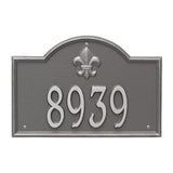 Whitehall Bayou Vista Standard Wall 1-Line Personalized Address Plaque - Pewter/Silver