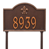 Whitehall Bayou Vista Standard Lawn 1-Line Personalized Address Plaque - Antique Copper