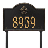 Whitehall Bayou Vista Standard Lawn 1-Line Personalized Address Plaque - Black/Gold