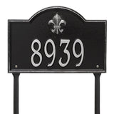 Whitehall Bayou Vista Standard Lawn 1-Line Personalized Address Plaque - Black/Silver