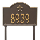 Whitehall Bayou Vista Standard Lawn 1-Line Personalized Address Plaque - Bronze/Gold