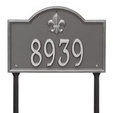 Whitehall Bayou Vista Standard Lawn 1-Line Personalized Address Plaque - Pewter/Silver