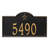 Whitehall Bayou Vista Estate Wall 1-Line Personalized Address Plaque - Black/Gold