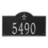 Whitehall Bayou Vista Estate Wall 1-Line Personalized Address Plaque - Black/Silver