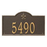 Whitehall Bayou Vista Estate Wall 1-Line Personalized Address Plaque - Bronze/Gold