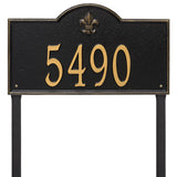 Whitehall Bayou Vista Estate Lawn 1-Line Personalized Address Plaque - Black/Gold