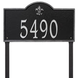 Whitehall Bayou Vista Estate Lawn 1-Line Personalized Address Plaque - Black/Silver