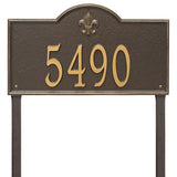 Whitehall Bayou Vista Estate Lawn 1-Line Personalized Address Plaque - Bronze/Gold