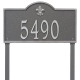 Whitehall Bayou Vista Estate Lawn 1-Line Personalized Address Plaque - Pewter/Silver