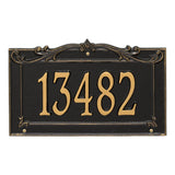 Whitehall Sheridan Signature Grande Wall 1-Line Personalized Address Plaque - Black/Gold