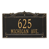 Whitehall Sheridan Signature Grande Wall 2-Line Personalized Address Plaque - Black/Gold