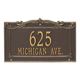 Whitehall Sheridan Signature Grande Wall 2-Line Personalized Address Plaque - Bronze/Gold