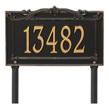 Whitehall Sheridan Signature Grande Lawn 1-Line Personalized Address Plaque - Black/Gold