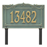Whitehall Sheridan Signature Grande Lawn 1-Line Personalized Address Plaque - Bronze/Verdi