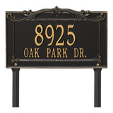 Whitehall Sheridan Signature Grande Lawn 2-Line Personalized Address Plaque - Black/Gold
