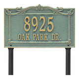 Whitehall Sheridan Signature Grande Lawn 2-Line Personalized Address Plaque - Bronze/Verdi