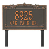 Whitehall Sheridan Signature Grande Lawn 2-Line Personalized Address Plaque - Forged Copper