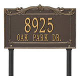 Whitehall Sheridan Signature Grande Lawn 2-Line Personalized Address Plaque - Bronze/Gold