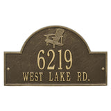 Whitehall Adirondack Arch 2-Line Personalized Address Plaque - Antique Brass