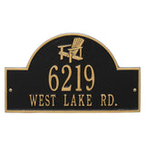 Whitehall Adirondack Arch 2-Line Personalized Address Plaque - Black/Gold