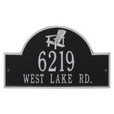 Whitehall Adirondack Arch 2-Line Personalized Address Plaque - Black/Silver