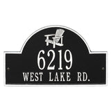 Whitehall Adirondack Arch 2-Line Personalized Address Plaque - Black/White
