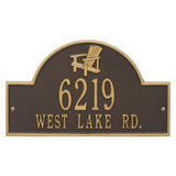 Whitehall Adirondack Arch 2-Line Personalized Address Plaque - Bronze/Gold