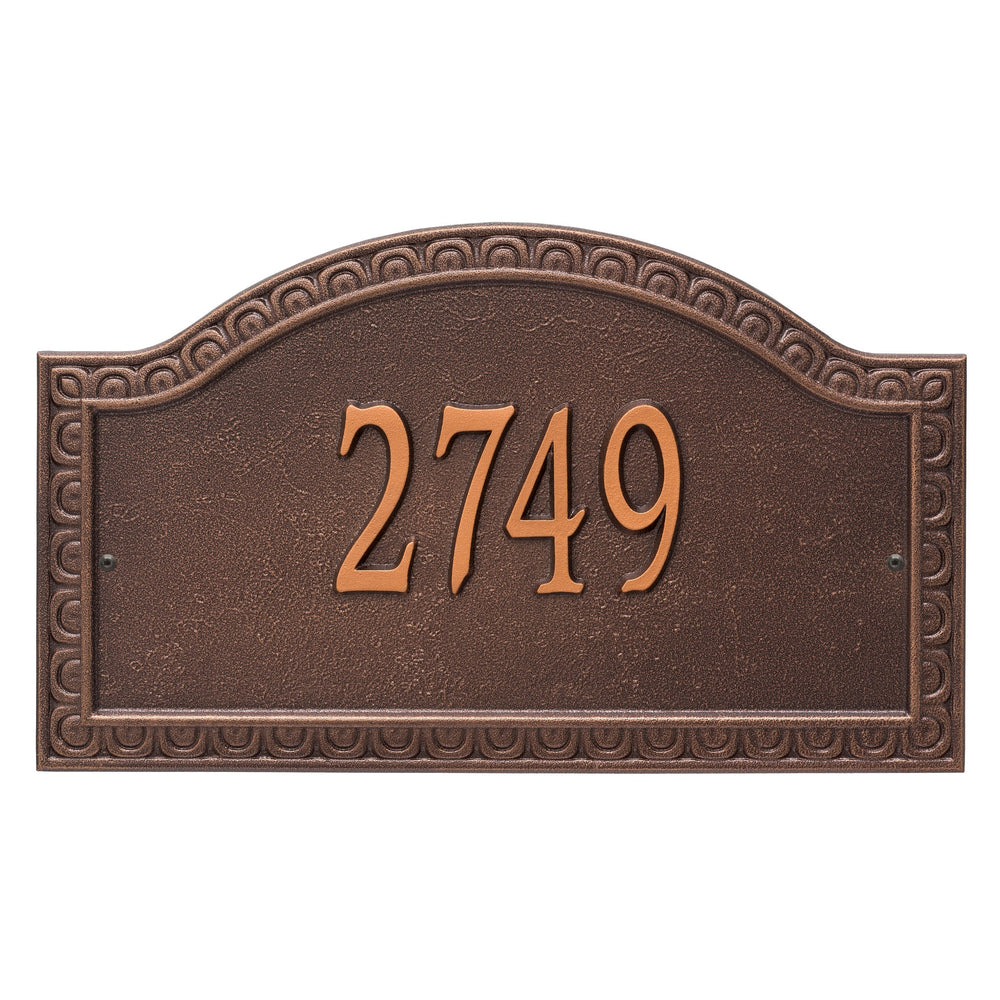Whitehall Penhurst Grande Wall 1-Line Personalized Address Plaque - Antique Copper