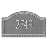 Whitehall Penhurst Grande Wall 1-Line Personalized Address Plaque - Pewter/Silver