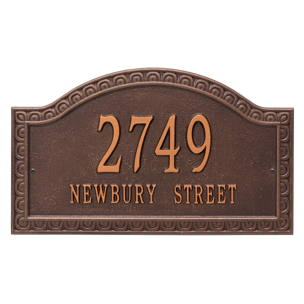 Whitehall Penhurst Grande Wall 2-Line Personalized Address Plaque - Antique Copper