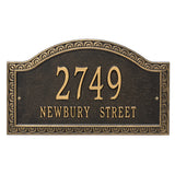 Whitehall Penhurst Grande Wall 2-Line Personalized Address Plaque - Black/Gold