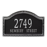Whitehall Penhurst Grande Wall 2-Line Personalized Address Plaque - Black/Silver