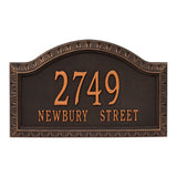Whitehall Penhurst Grande Wall 2-Line Personalized Address Plaque - Oil-Rubbed Bronze